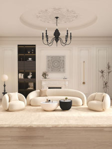 YIZUO |French Vintage Cream Style Curved Sofa