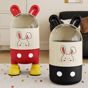 MMZECE | Aesthetic Flip-top Cartoon Trash Can Home