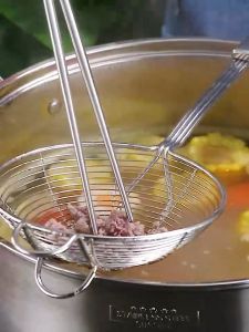 Nipiin Large Strainer Stainless Steel Colander Mesh Filter Oil Fry Food Filter With Long Handle Kitchen Tools