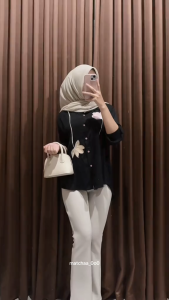Zavora Atasan Jena Blouse 3 In One Set Korean Style ( Bella Square+Blouse+Celana Cutbray ) Setelan Nongki Wanita Kekinian Simpel - SET AB449