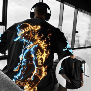 Bandai | One Piece Mens and Womens Summer Cotton T-shirt 2026 New Anime Printed Street Hip Hop Loose Casual Parent Child Short Sleeve