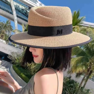 หมวกแฟชั่นผู้หญิง หมวกปีกกว้างลุคหวานสุภาพ แต่งโบว์ดำสุดเก๋