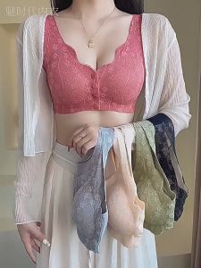 DS เสื้อชั้นในสตรี ชุดชั้นใน บราดันทรง ลูกไม้ หัวเข็มขัดด้านหน้า ไร้รอยต่อ และระบายอากาศ ไม่มีโครงเหล็ก ผ้าเรยอน เซ็กซี่ รวบรวมชุดชั้นใน Size 32-40