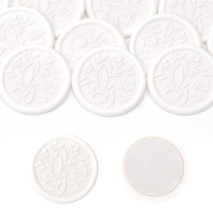 10pcs Wax Seal Stickers - 3D Floral Wedding Invitation Envelope SealsSelf-Adhesive Stickers Suitable for WeddingGift Wrapping