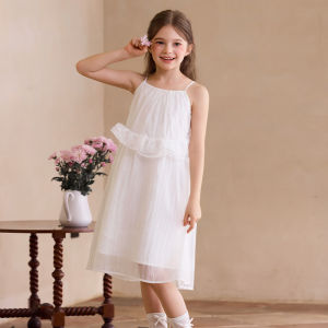 Little Naive | White Fashion Party Dress Summer Kids Dress