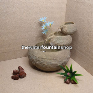 Indoor Desktop Three Tier Water Feature Fountain With LED Light For Tabletop