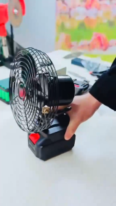 Black Lithium Electric Fan with 21V 10Ah Battery Pack and Charger