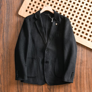 Thanh Lịch Hai Mặt Len Áo Khoác Dành Cho Nam Giới Thoải Mái Mùa Thu Mùa Đông Phù Hợp Với Áo Khoác Mỹ Len Merino Phong Cách Thành Phố Thời Trang Vừa Vặn Thường Ngày