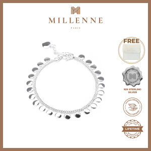 MILLENNE Millennia 2000 Coin Discs Charm Silver Bracelet with 925 Sterling Silver