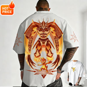 Bandai | War Greymon Anime Digimon Harajuku Mens Vintage Summer T-Shirt Loose Ladies Streetwear Casual Sports Cotton Short Sleeve Tee