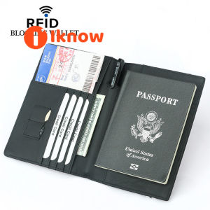 Secure Document Storage: Microfiber Leather Travel Document Wallet & Carbon Fiber RFID Passport Cover