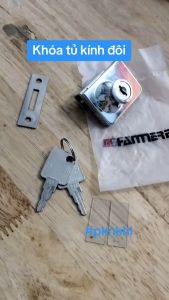 [Chính hãng] Khóa tủ kính đôi HAMMERED inox - Khóa tủ kính 2 cánh mở