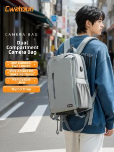 Cwatcun | Waterproof Anti-collision Camera Backpack for DSLR and Zoom Lenses