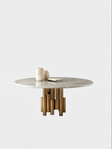 Natural Italian Luxurious Round Marble Dining Table