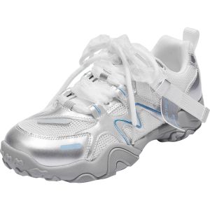 Agsdon | Silver Thick-Sole breathable Mesh Casual Sports Shoes