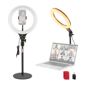 NEEWER 10.5" Desk Ring Light with Stand/Phone Holder 10W CRI85+ LED Lighting for Streaming Recording Makeup Selfie Laptop Video Conference N22