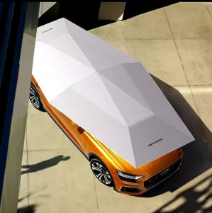 Car Umbrella Semi-Automatic Awning Tent Auto Smart Insulated Cover Outdoor Waterproof Folded Portable Canopy Cover Sun Shade Super Large 5.2m Car Sunshade Umbrella Fully Automatic Folding Roof Summer Sunscreen Shed Remote Control Portable Canopy Cover