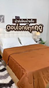 ZENTIA ผ้าห่ม ผ้านวม รุ่นไหมน้ำแข็งขนาดจัมโบ้คลุมเตียงได้ สัมผัสเนียนนุ่มและอ่อนโยน [D]