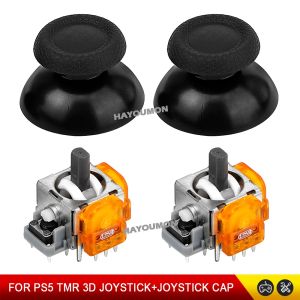 Anti-Drift TMR Electromagnetic Joystick with Grip Cap for PS5 Controller 3D Analog ThumbStick Game Accessories Replacement