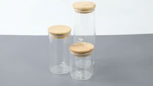 Toples Kaca Bening Penyimpanan Makanan Kedap Udara | Toples wadah tempat penyimpanan biji kopi bumbu dapur kue kripik snack murah serbaguna desain minimalis | One Two Cups - GH1270