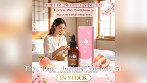 Japanese Peach Skincare Serum Gentle Hydration & Brightening Dropper Bottle 30mL