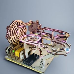 ของเล่นตัวต่อไม้ 3 มิติ DIY แบบรางลูกบอล ตัวต่อแบบกลไก ประกอบเอง ของเล่นเสริมทักษะ STEAM ของเล่นสร้างแบบจำลอง ของขวัญสำหรับเด็กและผู้ใหญ่