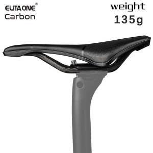 Elitaone 245x139mm MTB Road Bike Saddle Carbon Rails Short Nose Hollow Bicycle Seat for Comfortable Riding