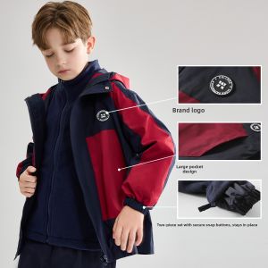 Mark Fairwhale | Waterproof Soft Shell 3-in-1 Mixed Color Jacket for Boys