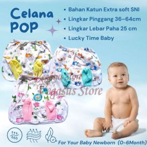 6Pcs Celana Pop Bayi Lucky Time SNI Karakter kartun Newborn(0-12Bulan)-Celana POP-Aurora Store(COD)