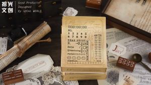 Vintage Time Daily Weekly Monthly Wooden Seal Set Wood Rubber Stamps DIY Decorations Journal Scrapbooking