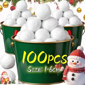 Dizoey 100PCS Wholesale Artificial Soft Snowball Home Christmas Tree Festival Party Plush Balls Decoration Supplies Kids Throwing Game Props