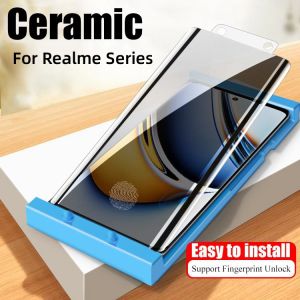 Full Glue Ceramic Film For Realme 11 10 Pro Plus X70 Pro Curved Screen Protector Full Coverage Soft Protective Film For Realme 11 Pro Plus Not Glass