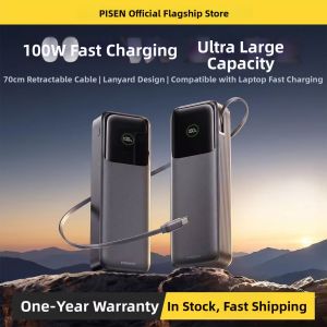 PISEN | 100W PPS Fast Charging Built-in Cable Airplane Safe Power Bank 20000mAh Type-C
