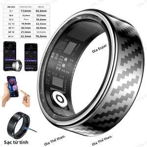 Nhẫn Thông Minh Dành Cho Nam Nữ Có Cử Chỉ Tay Kiểm Soát Sức Khỏe IP68 5ATM Chống Nước Gọi Thông Báo Thông Báo Theo Dõi Sức Khỏe