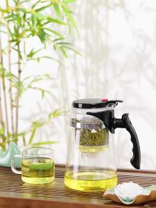 HMLOVE Heat Resistant Glass Teapot Puer Kettle Tea Infuser Filter High Borosilicate Heatable Chinese Gung Fu Teawear Flower Pot