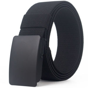 Mens Elastic Waist Belt Thick Woven Canvas Leather Belt Casual Style for Young and Middle-aged Youth Denim Jeans