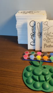 Paket Styrofoam Mini Ukuran 15 cm x 10 cm Lengkap dengan 12 Cat Warna 1 Palet dan 1 Kuas Berbagai Tema isi 5 Pcs/10 Pcs/20 Pcs