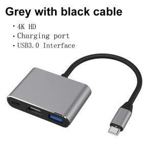 3 in 1 Type C To HDMI-compatible USB 3.0 Charging Adapter USB-C 3.1 Hub for Mac Air Pro Huawei Mate10 Samsung S8 Plus