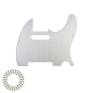 Phrilam CNC-Machined Aluminum Tele Pickguard 2.4mm Thick 1-Ply 8-Hole Arc Edge Compatible with Ultra Tele & Standard Tl