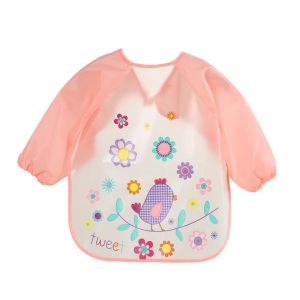 Waterproof Eating Smock Infant Toddler Baby Cartoon Long Sleeve Art Apron Feeding Bib for Boys Girls Soft Baby Bibs Burp Clothes