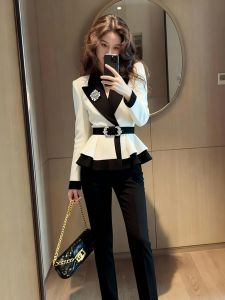 Black and White Splice Stylish Chic Suit Jacket