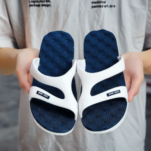 รองเท้าแตะพื้นนุ่มสำหรับผู้ชาย 2025 รองเท้าแตะแบบสวมสบายสำหรับใส่ในบ้านและกลางแจ้ง ทรงลำลอง ยางกันลื่น วัสดุ PVC