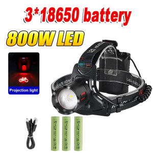 690000000LM Ultra Powerful Headlamp 3*18650 USB Rechargeable LED Headlamp Super Bright 4000M Head Flashlight Fishing Hunting
