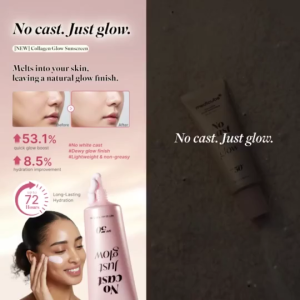 Medicube No Cast Just Glow SPF50 Sunscreen 50ml 53.1% Glow Boost Brightening Formula | Natural Luminous Tone Up 8H Long UV Block Zero Grey White Cast Dry Dull Skin Plump Makeup Primer Dual Use for All Skin Types