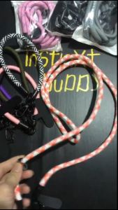 IXB mobile phone lanyard Crossbody hand wrist thick long 120cm short 30cm detachable strap clip cord with thin tag patch for bags / phone case