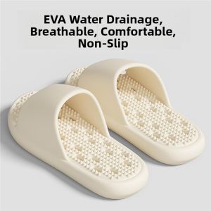 MONLEYTA | Quiet Leaking Ladies Indoor EVA Bath Slippers Anti-Slip Shower Sandals Hollow Out Home Bathroom Slippers Comfortable Slip-On