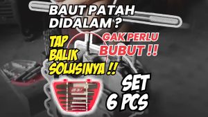 Grip-On Screw Extractor Set (6Pcs) / Tap Balik Set 6 Pcs / Buka Baut Mur Rusak Patah Grip On