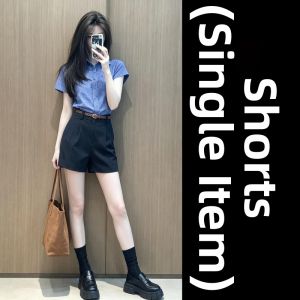 NIUVIES | Blue Check Short Sleeve Shirt and Shorts Set Women Summer