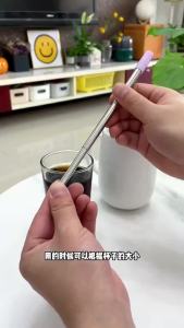 304 Stainless Steel Folding Straw Set Portable Telescopic Straw Tips with Cleaning Brush Telescopic Straw with Silicone for Home