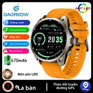 Đồng Hồ Thông Minh Mới GPS Thể Thao La Bàn Chống Nước 3ATM Màn Hình AMOLED Gọi Bluetooth Theo Dõi Sức Khỏe Pin 660mAh Dành Cho Người Lớn Nam Nữ
